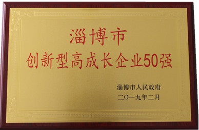 被授予“淄博市創新型高成長企業50強”